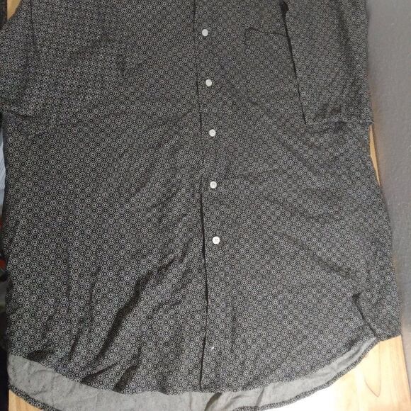 Vintage Cambridge Classics Circle Pattern Silk Button Down Shirt - Picture 2 of 7